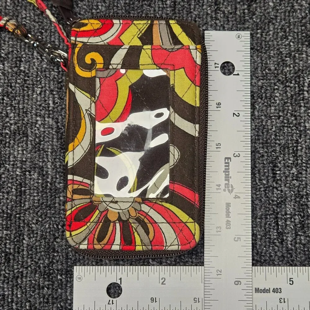Vera Bradley Puccini Wristlet Wallet ID Case Retired Red Yellow Floral VTG